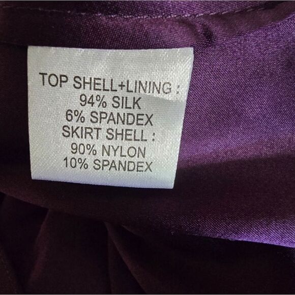 Women's Midi Dress Purple Embellished Size Medium Silk Halter Neck - Picture 5 of 7